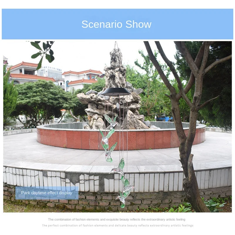 【Hot Selling】Hummingbird Outdoor Solar Lights, Solar Wind Chime Lights, Hanging Gifts For Mom And Grandma