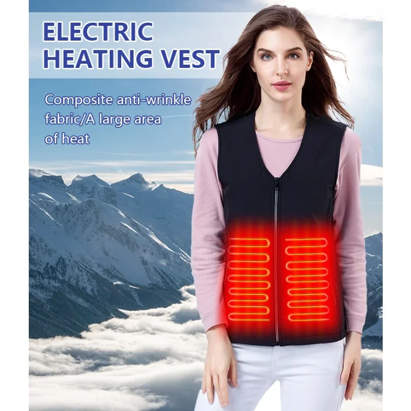 

Women's Lightweight Heated Vest jacket unisex heating vests Smart Heating Vest Lights-out Design Heated Jackets for camping ski