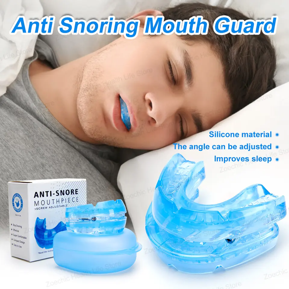 Adjustable Anti-Snoring Mouth Guard, Improves Sleep Quality, Stops Snoring.