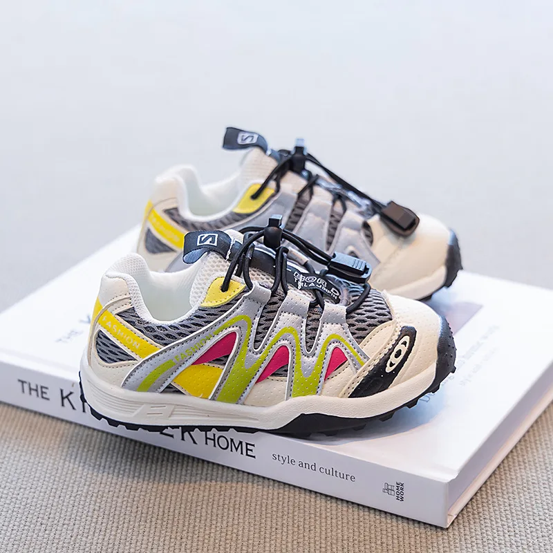 

Kid Shoes Fashionable Breathable Light Non Slip Casual Sports Shoes Lace Up Boys Girls Hiking Non-slip Sneaker Vulcanized Shoes