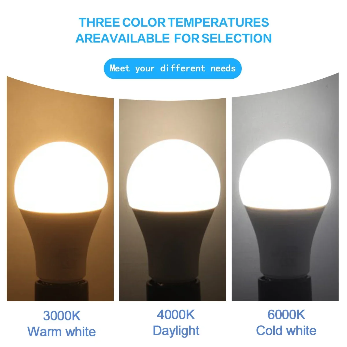 หลอดไฟ LED 4 ชิ้น AC 220V 240V ขั้ว B22 กำลังไฟ 3W 8W 9W 12W 15W 18W 24W ความสว่าง 80-100LM/W สำหรับห้องนั่งเล่น ภายในบ้าน