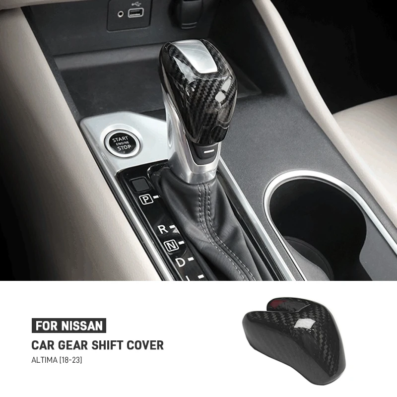 

For Nissan Altima 2018-2023 Real Carbon Fiber Car Central Control Gear Shift Knob Head Trim Cover Stickers Interior Accessories