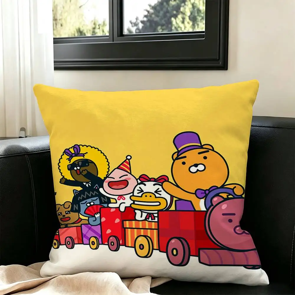 Top Selling Kakao F-Friends Cute  Square Double-Sided printed Pillow Case Bedroom Bedside Pillow Sofa Cushion Cover