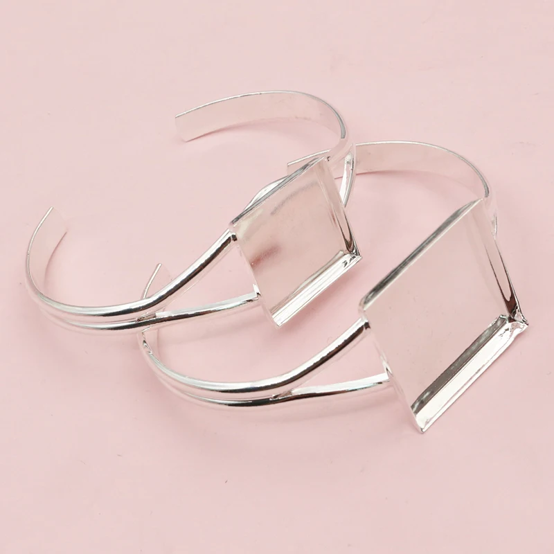 アクセサリー CAfCA FUNCTION BANGLE SQUARE 1 Piece Fit 20mm 25mm Square Cabochons Bangle Bracelet Blank Base