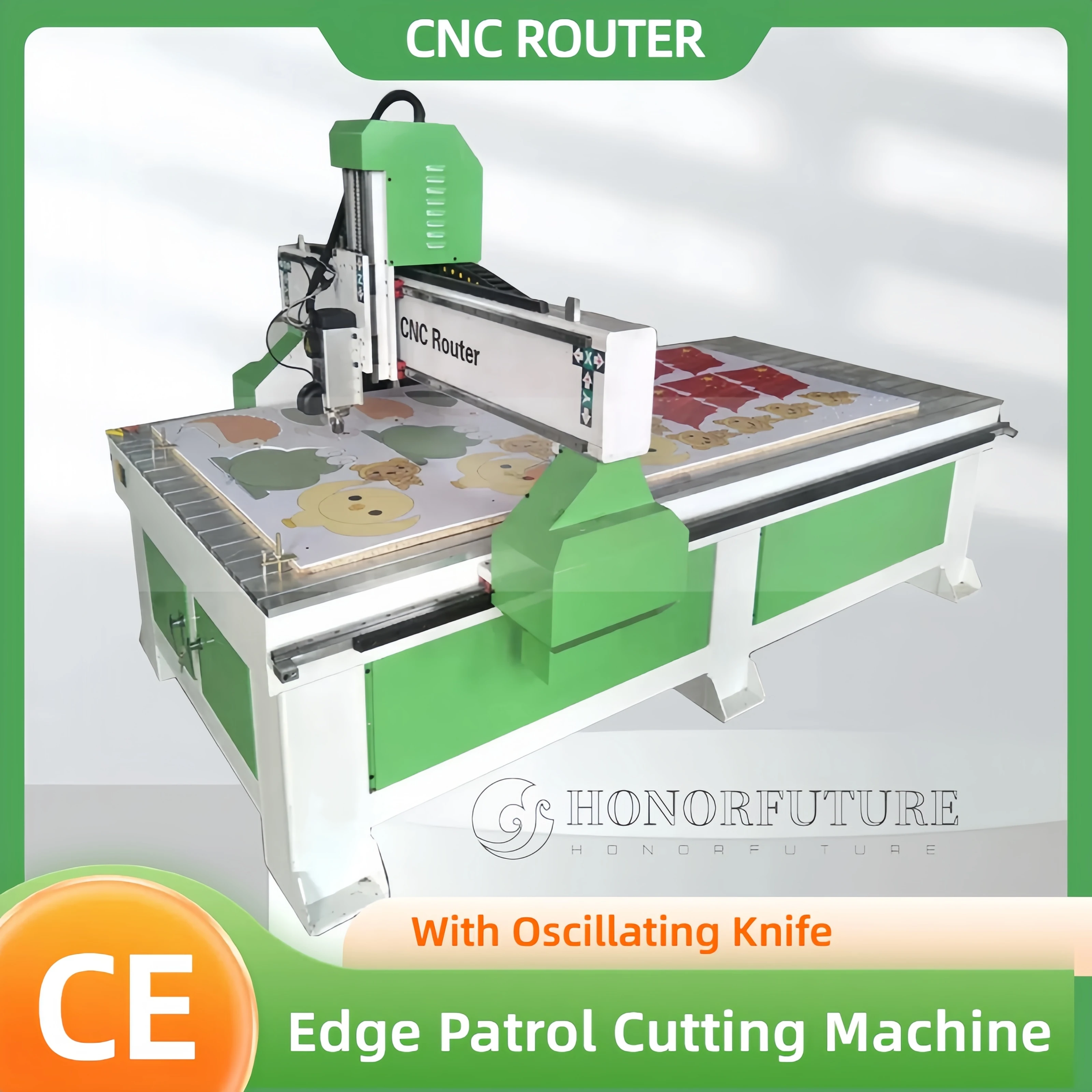 

Oscillating Knife Flatbed CCD Camera CNC Router KT Board 1325 Foam CNC Leather Cutting Machine