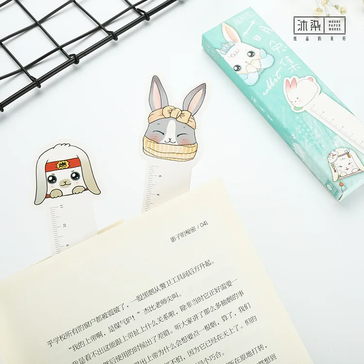 30 Pcs/pack Cute Rabbit Bookmark Paper Reading Book Mark Kawaii Book Page Marker Message Card Stationery Supplies