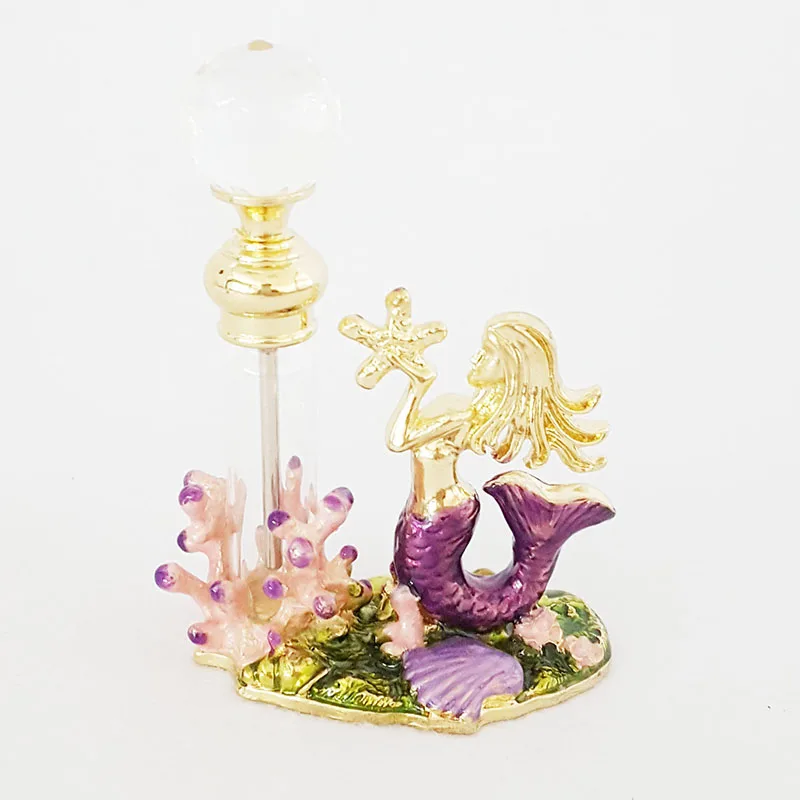 4ml Animal Hummingbirds Rabbit Camel Mermaid Sea Horse Metal Refillable Perfume Oil Attar Bottle Glass Gift Wedding Home Decorat