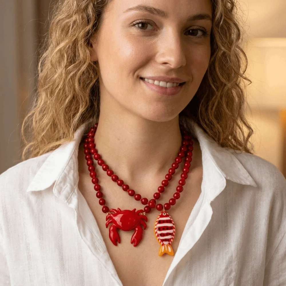 Fashion Boho Style Crab Pendant Childishness Design Ocean Theme Boho Layered Handmade Multi-Layer Jewelry Gifts