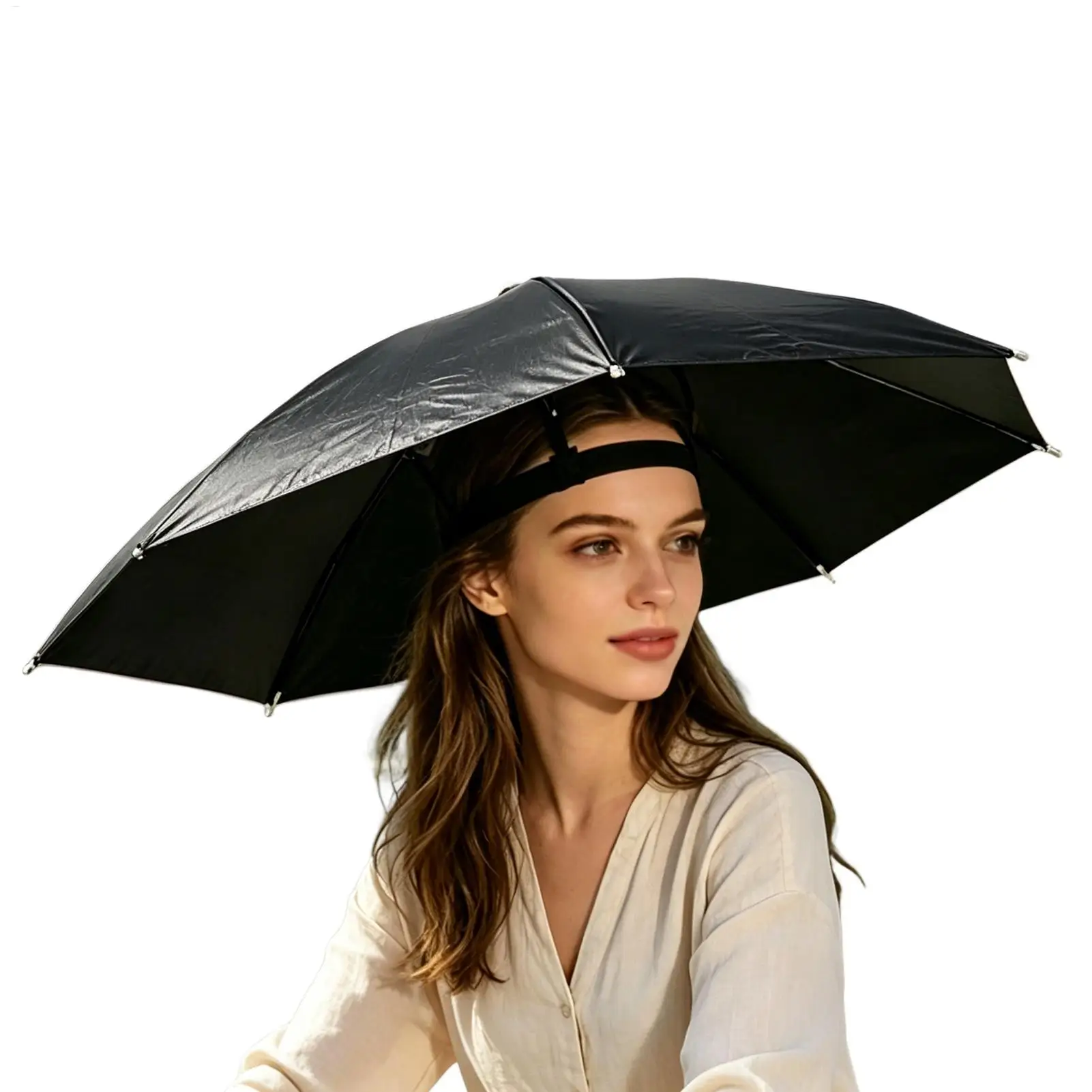 Folding Umbrella Hat Waterproof Hands Free Headwear Adjustable Sun Hat For Women Men Outdoor Beach Camping Hiking Fishing Golf view 3