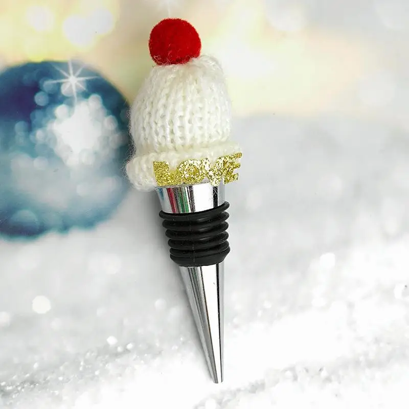 Tappi per bottiglie di vino Cappello da Babbo Natale Chiudi per bottiglie di vino Tappi per bottiglie di bevande per vino Tappi per vino decorativi riutilizzabili Conservatore di vino