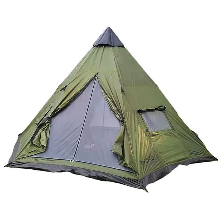 3-4Person Ultralight Pyramid Big Camping Glamping Teepee Portable Windproof Backpacking Tent for Outdoor Picnic Hiking Camping