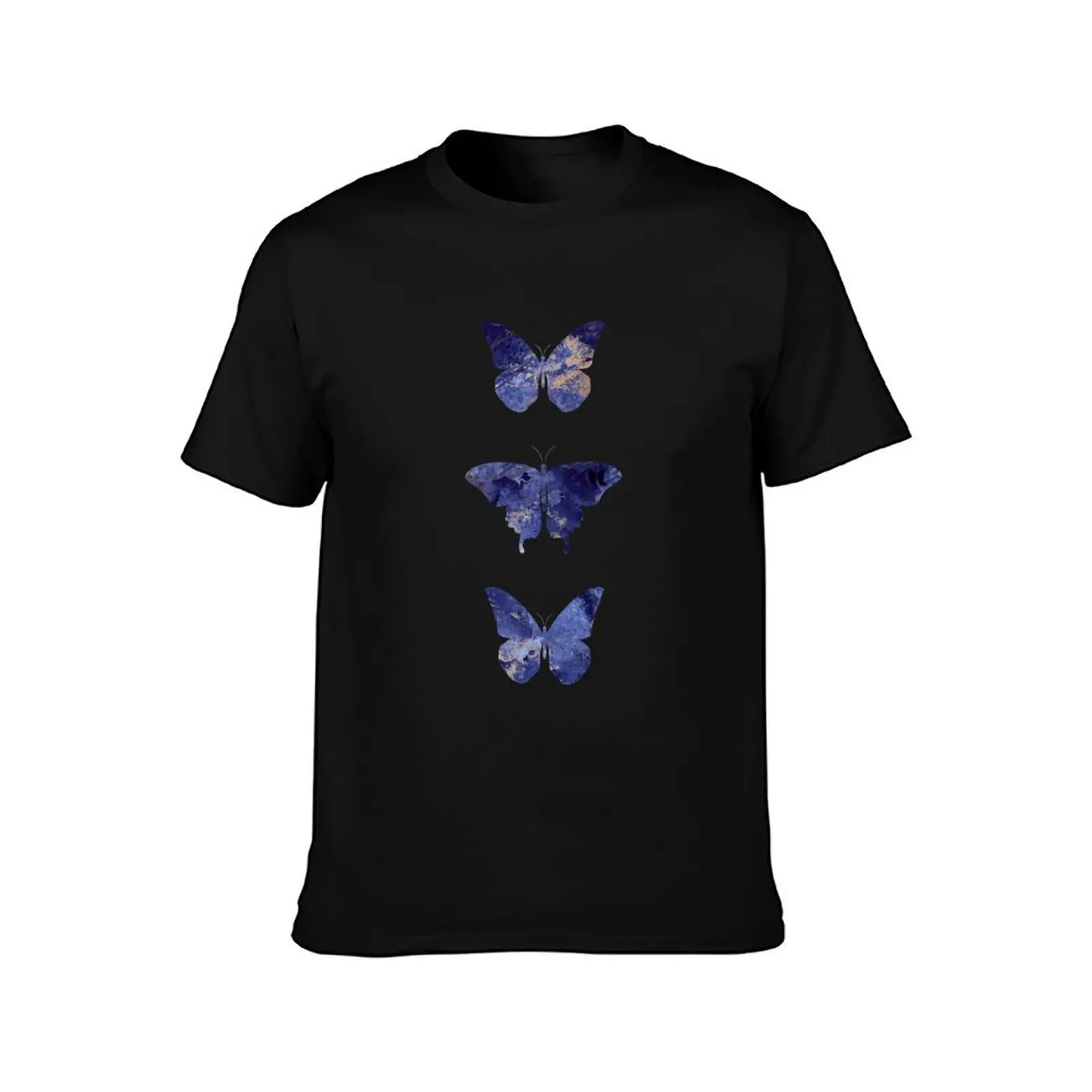 Butterflies Navy and Blush Pink Stone T-Shirt Industrial Work Tee Shirt T-Shirt