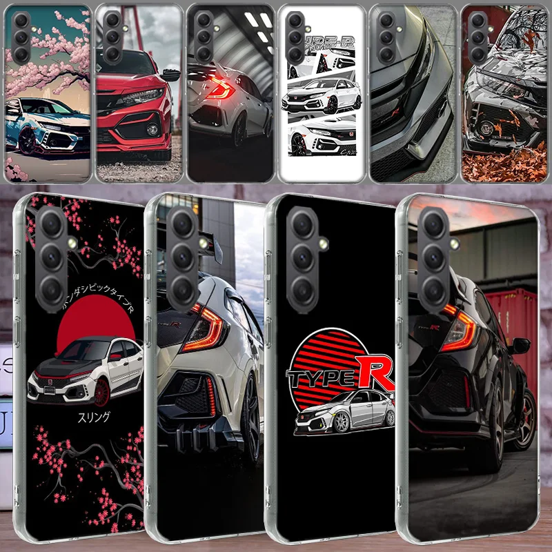 JDM Type R Civic Sport Car Case For Phone Samsung Galaxy A12 A22 A32 A52 A52S A13 A23 A33 A53 A14 A24 A34 A54 5G A73 A42 A9 A8 A