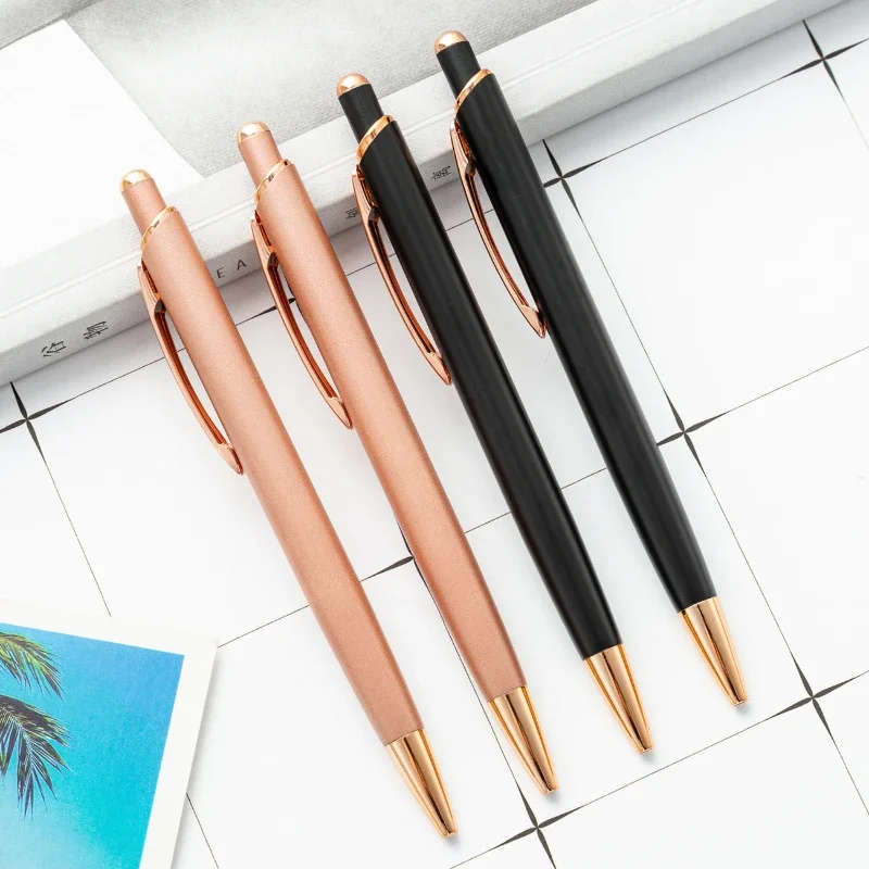 

30PCS Pressing the metal ballpoint pen can laser students' writing gifts, advertising pens, and pressing the ballpoint pen