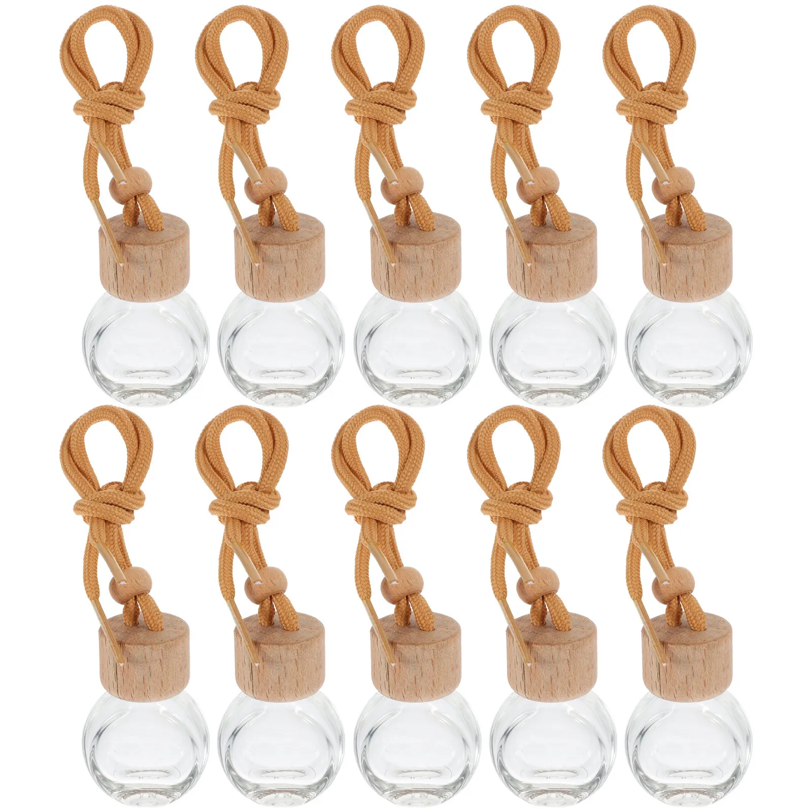 10Pcs Car Perfume Diffuser Hanging Bottles Transparent Refillable Essential Oil Bottles Empty Perfume Bottle Air Freshener