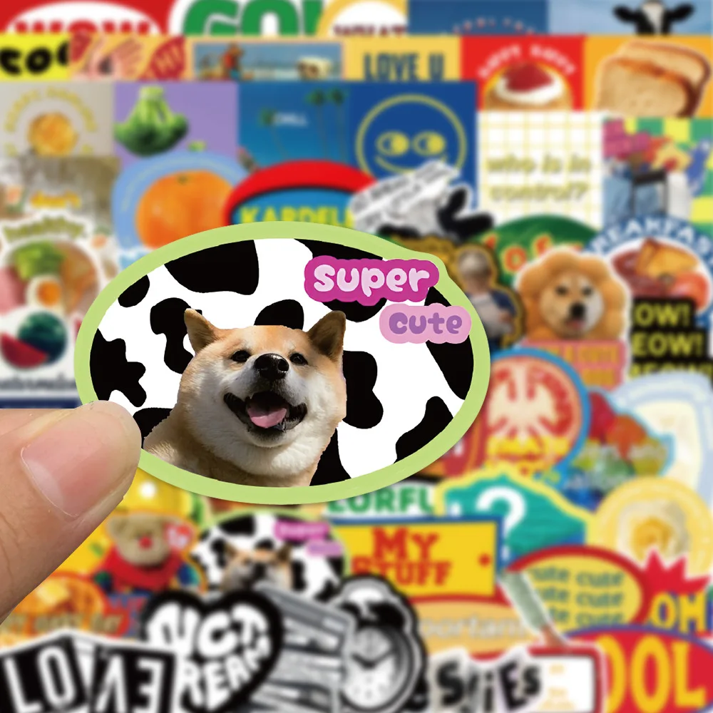 60PCS Ins Retro Cartoon Vintage Stickers Korea Style Cute Decoration DIY Laptop Motorcycle Phone Fridge Graffiti Kids Toys Gifts
