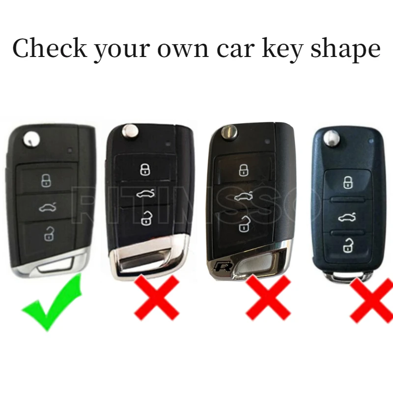 For VW Polo Skoda Octavia A7 Kodiaq Seat Ateca Leon Golf 7 MK7 VII Tiguan Soft TPU Car Key Cover Case Shell Fob Holder Protector