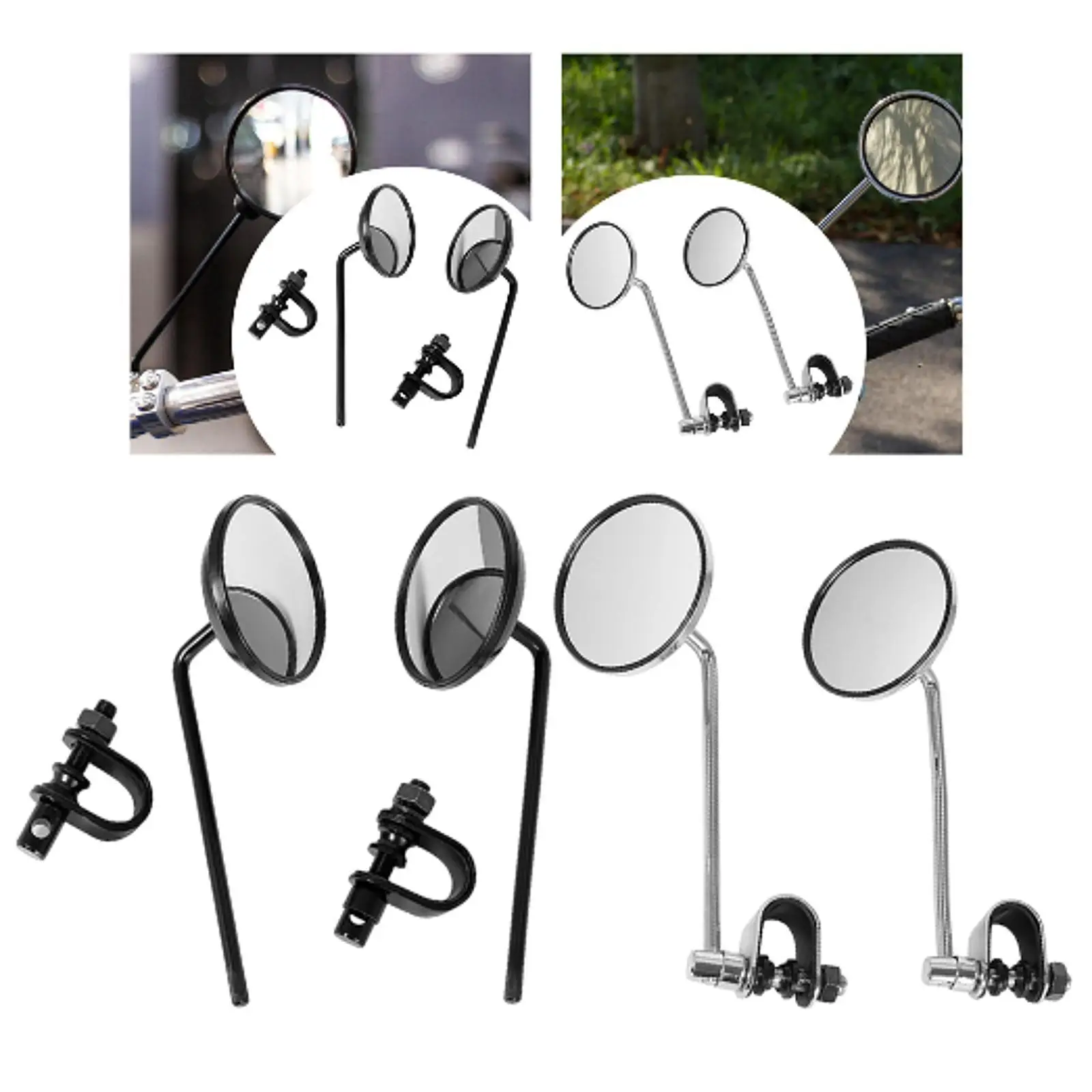 

Универсальные зеркала заднего вида для мотоциклов, 2 шт., круглые боковые зеркала, простая установка, удлинитель, запасные части, замена