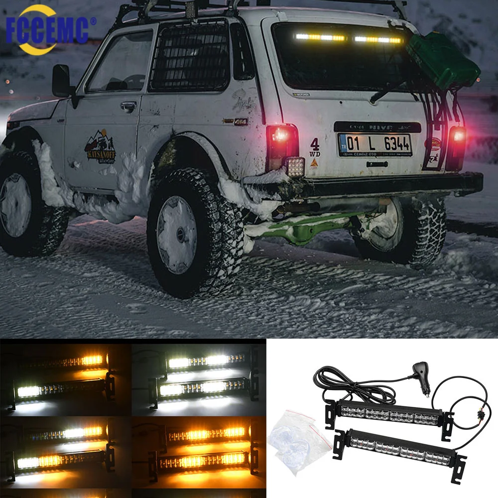 LED Car Strobe Warning Light 2 In 1 Spotlight Work Light for Trailer Offroad SUV Truck Atv Vehicle Driving Fog Light 12V 24V
