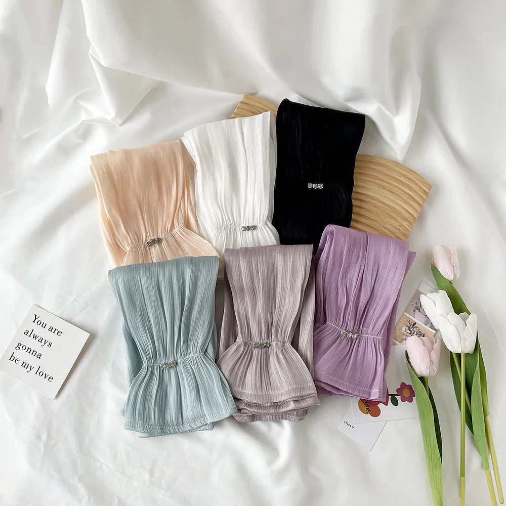 Women's Ice Sleeves Large-sized Sun Protection Silk Large Pearl Elastic Cute Arm Guards For Outdoor Driving And Cycling Summer