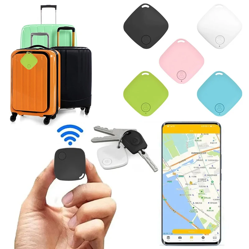 Mini Fashion Smart Bluetooth GPS Tracker Smart Tag Anti Lost Reminder Device MFI Rated Locator Car Key Pets Cat Dog Kids Finder