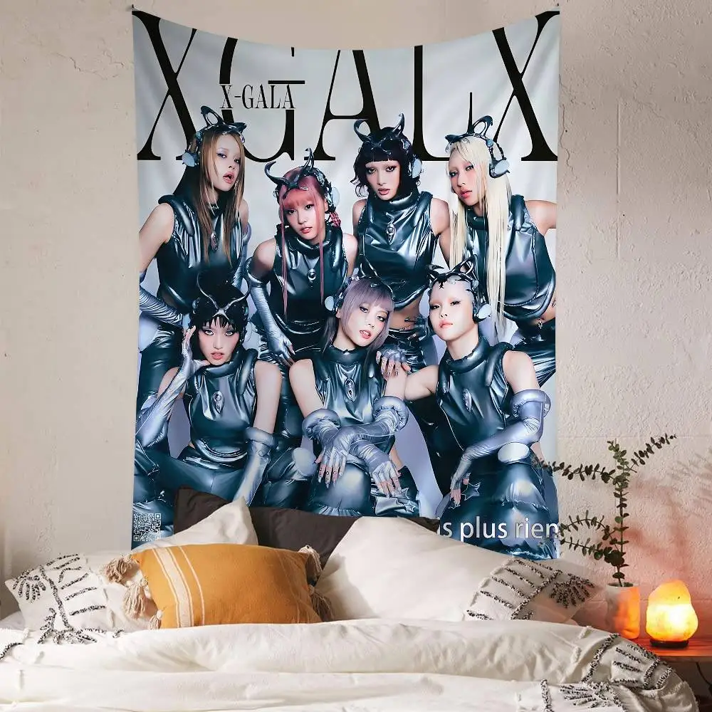 Kpop XG Group Cartoon Tapestry Art Science Fiction Room Home Decor Wall Hanging Sheets