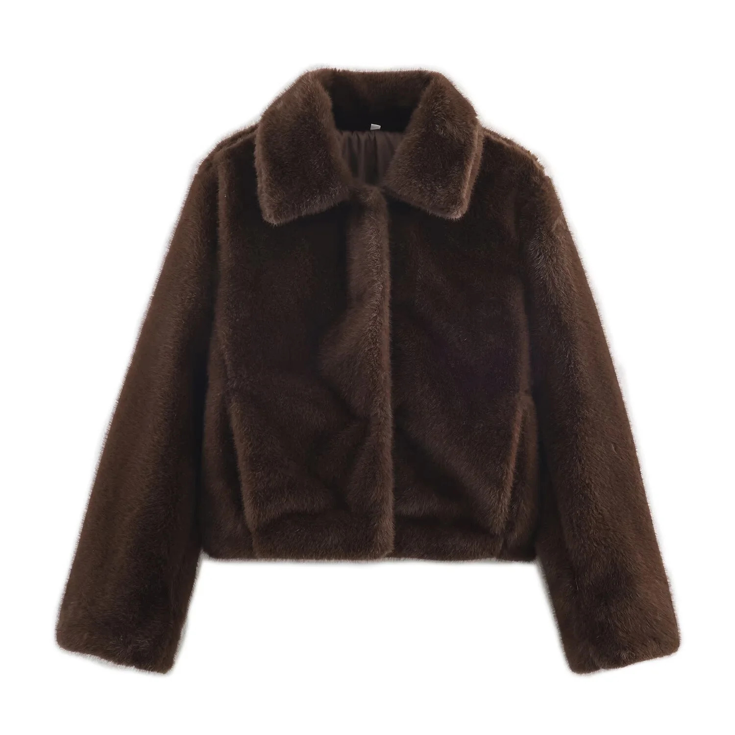 

2025 Winter New Women's Retro Style Fashionable Simple Elegant Casual Faux Fur Warm Jacket/Short Fur Coat