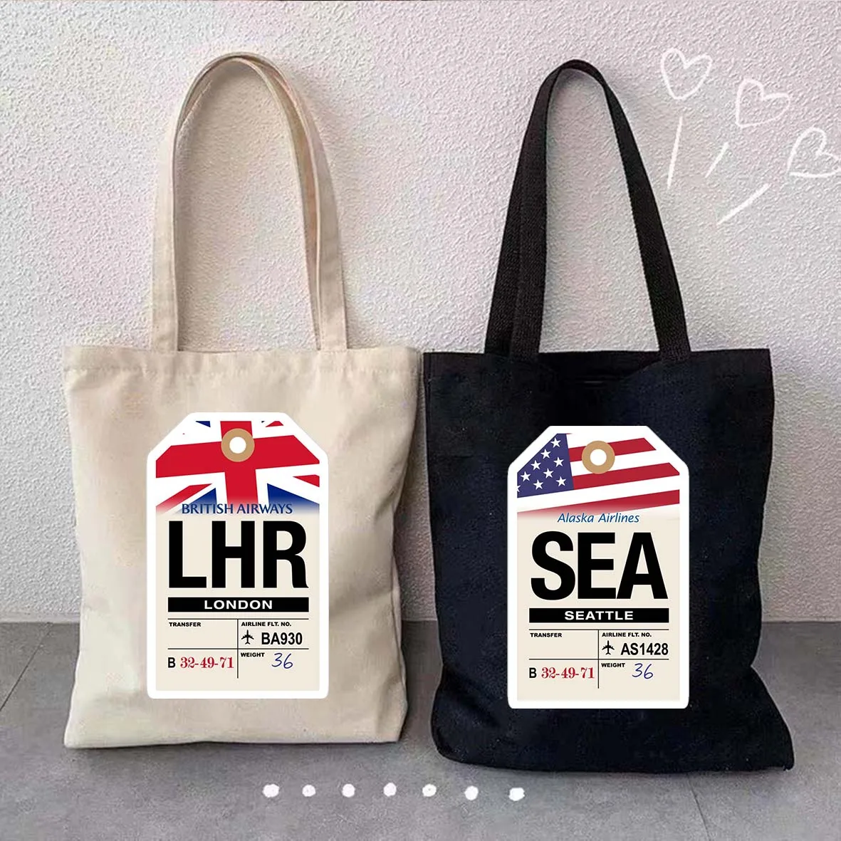 Washington Berlin Tokyo London Luxembourg Miami Portland Reykjavik Rio De Janeiro Airline Luggage Tag Canvas Totes Bags Handbags