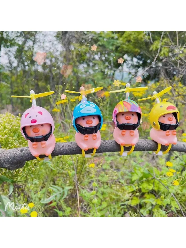 AliExpress Car Styling Ornaments Car Little Yellow Duck Panda Pig Animal Toy Deaor Helmet Wind Broken Small Duck Bike Moto Driving Decor