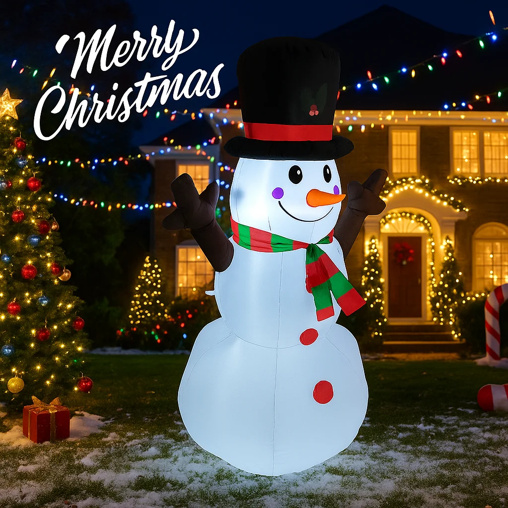 5.2FT LED نفخ عيد الميلاد ساحة ديكور ثلج لعبة هدية عيد الميلاد في الهواء الطلق ديكورات المنزل عطلة ديكور حلية لوازم احتفالية