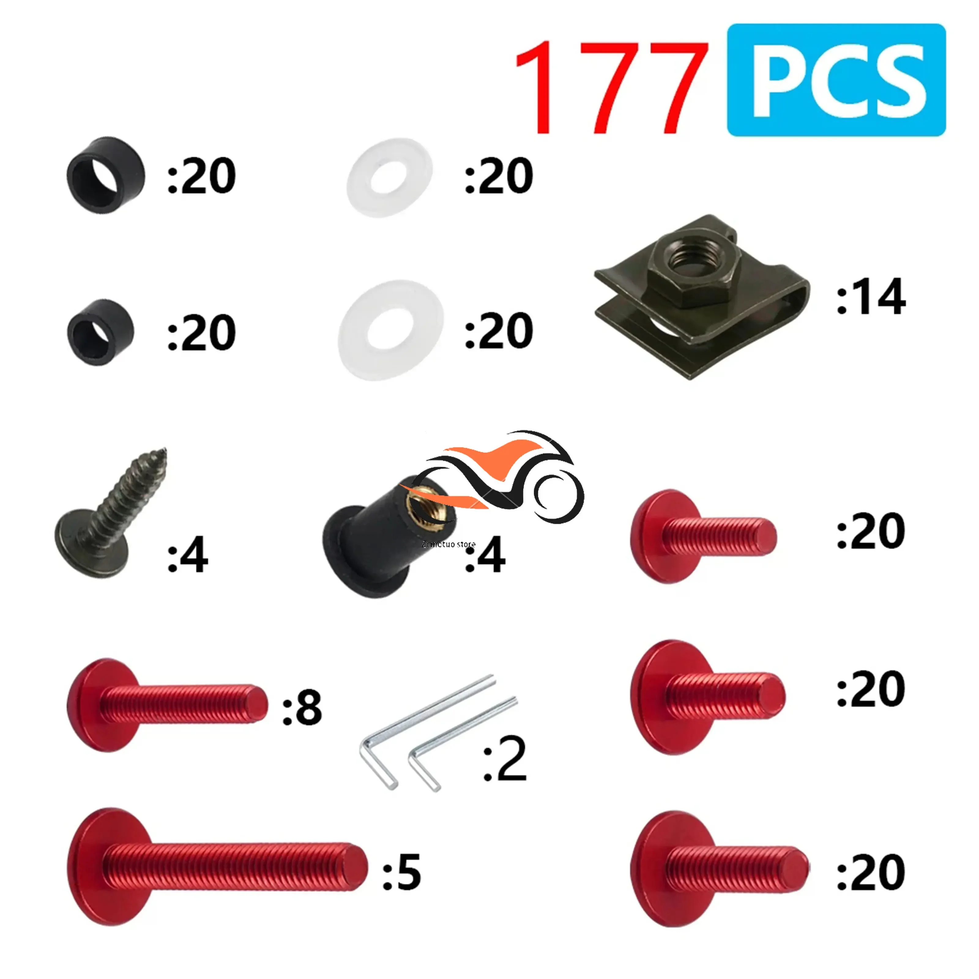 177PCS Motorcycle Fairing Bolts Screws Nut Kit For DUCATI 848 SCRAMBLER DIAVEL MONSTER 821 796 696 MULTISTRADA 1200 PANIGALE V4