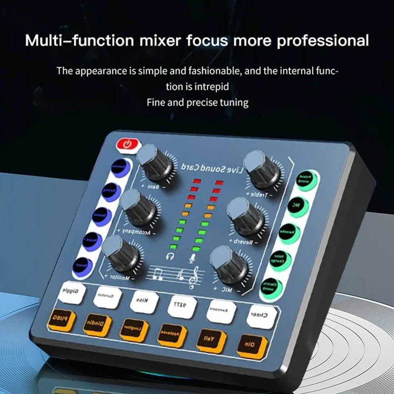 M8 Sound Card Live Broadcast Audio Interface Podcasting Device Caster With Premium Mic Preamplifier Sound Card Easy Install