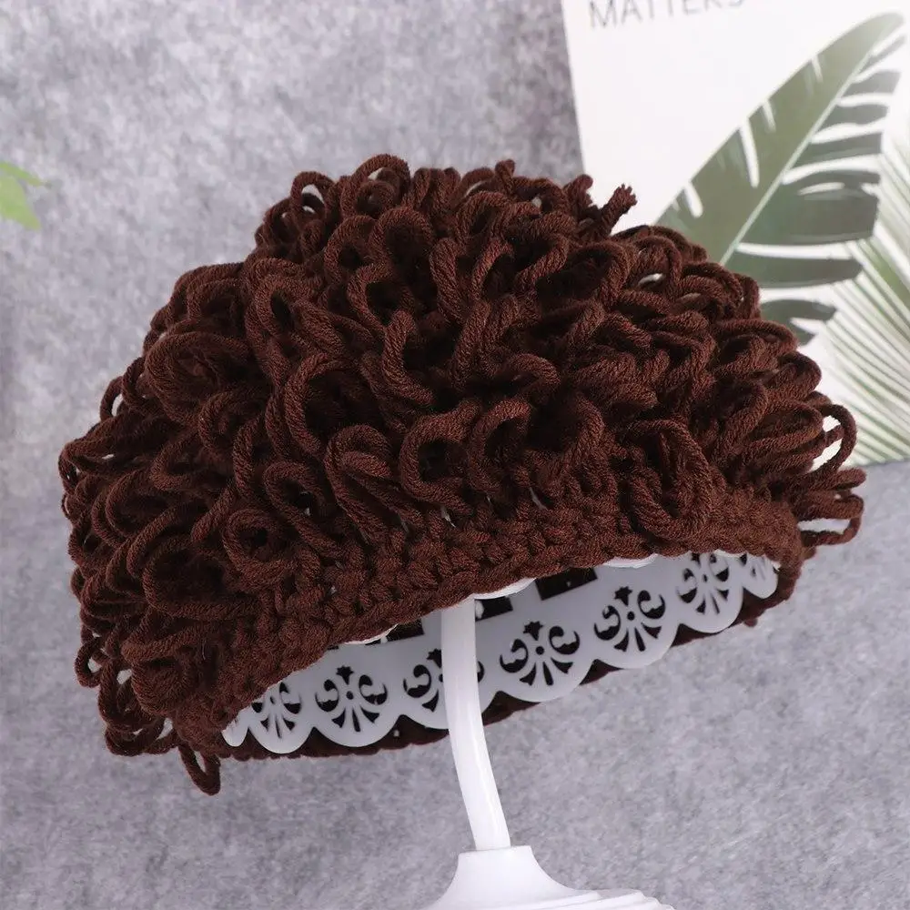 

Sweet Knit Cap Beanies Gift Headwear Photography Props Afro-hair Hat Mad Scientist Hat Toddler Wig Hat Dreadlocks Hat