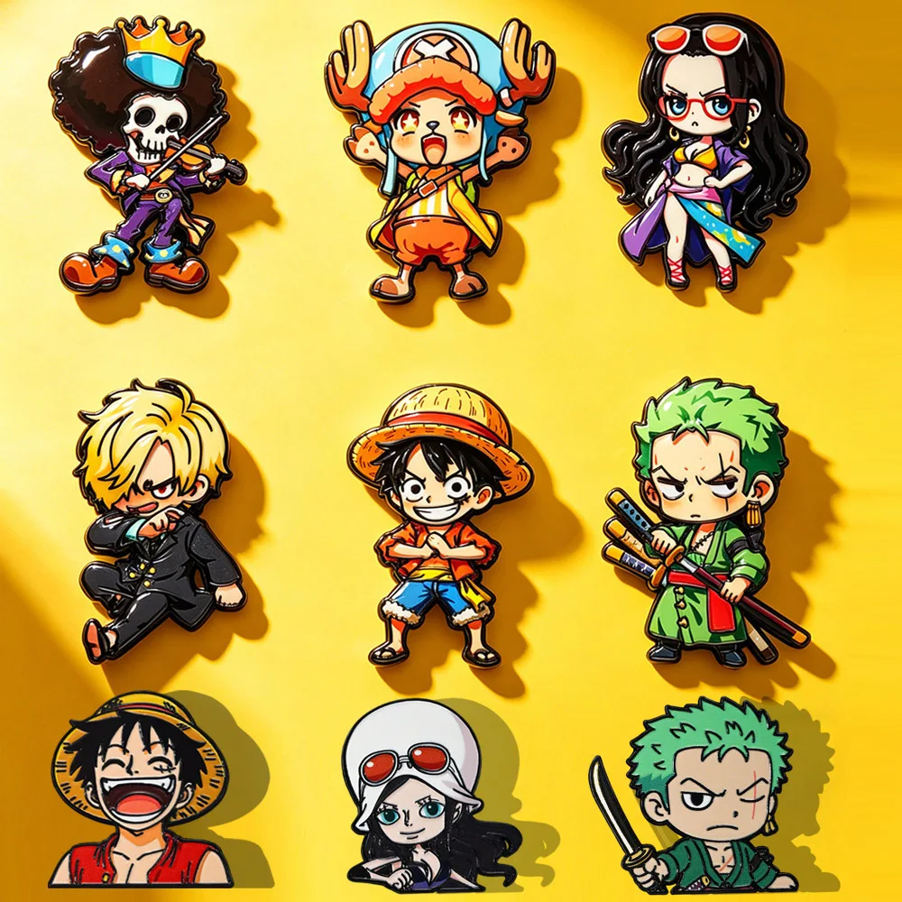 9/6 Stück ONE PIECE Charakter-Emaille-Anstecknadeln Broschen inklusive Monkey D. Luffy, Roronoa Zoro, Sanji, Brook – Geschenk für Fans und Freunde