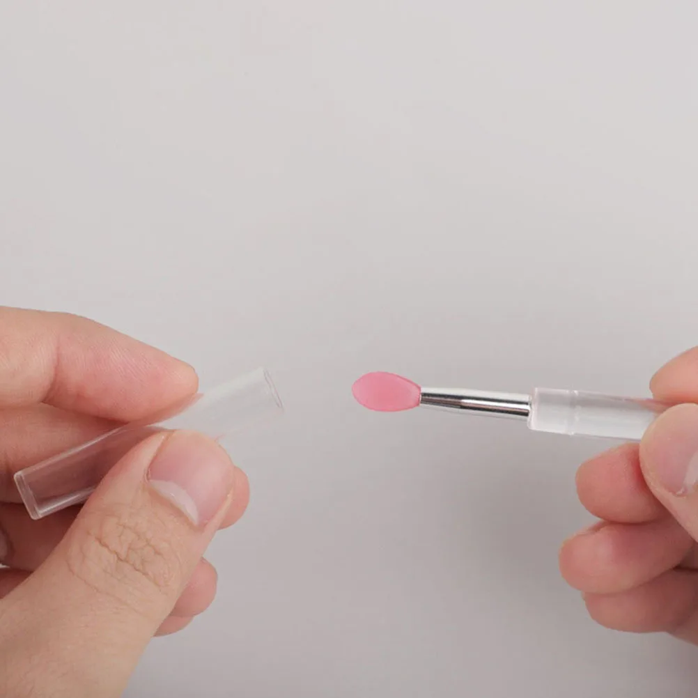 6 pennelli per rossetto applicatore per lucidalabbra strumenti per trucco portatili bacchetta per labbra in silicone riutilizzabile accessorio di bellezza per donna