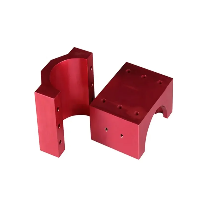 CNC machined red anodized aluminum alloy precision mechanical support parts