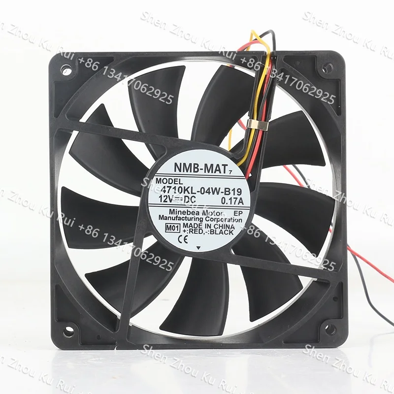 

12CM NMB DC 12V 0.17A AC EC 12025 chassis Computer Quiet inverter 120X120X25MM 3-wire 4710KL-04W-B19-M01 cooling fan