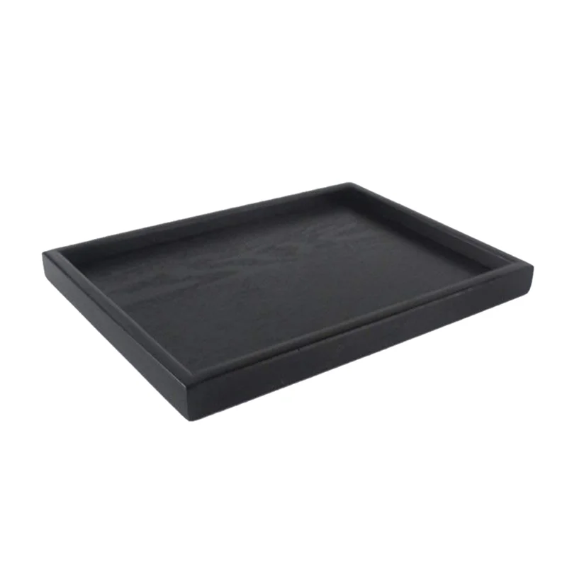 

Wooden serving tray tea dishes plate- Black, 25x18x2cm