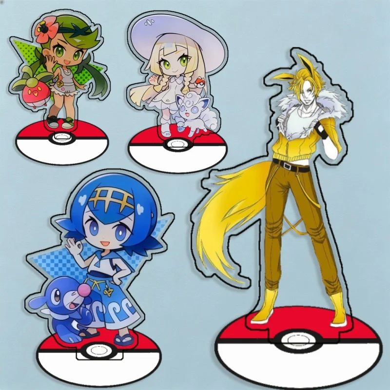 Figurines en acrylique recyclé pour Pokémon Bounsweet Alolan Vulpix Popplio, décoration de bureau, créativité décorative, cadeau mignon, 15 cm