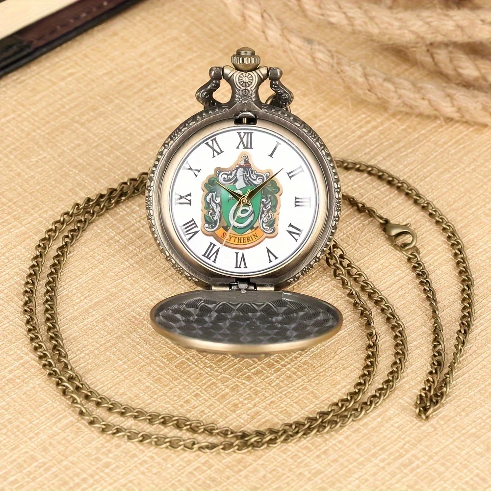 Vintage Cartoon Animal Pocket Watch with Roman Numerals Display - 1pc