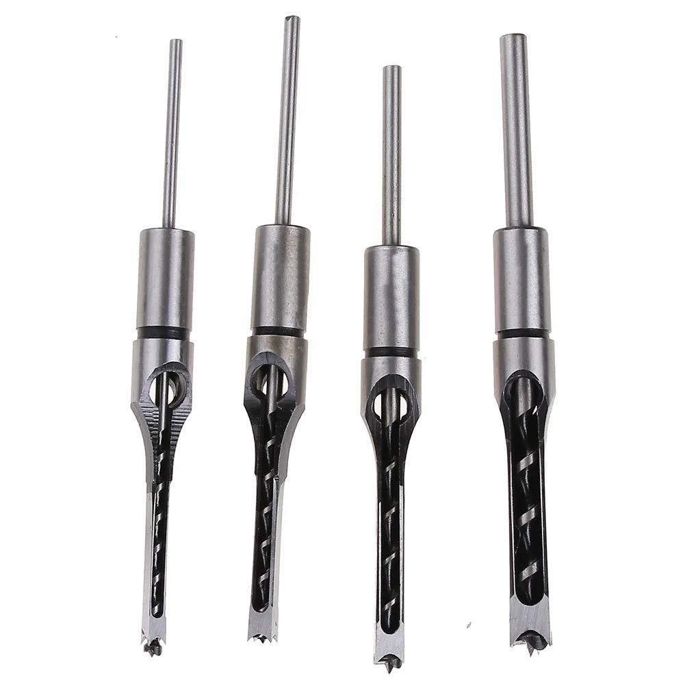 

HSS Square Hole Saw Mortise Chisel Wood Drill Bit with Twist Drill