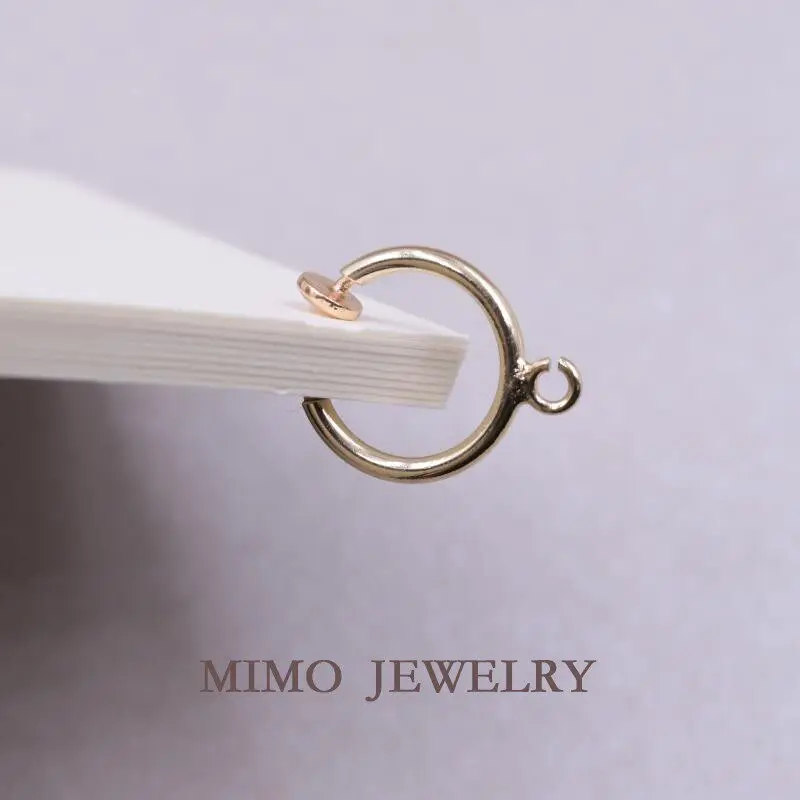 Gold Plated Copper Earrings Base Blank Single Suspender Round Spring Earrings No Pierced Earrings DIY Jewelry Making Supplies
