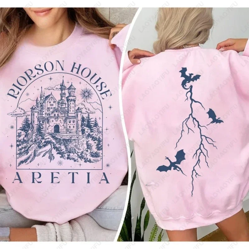 Pulôveres de chama de ferro quarta asa gola redonda moletom com capuz violeta sorrengail prata uma basgiath guerra faculdade dragon rider pulôver de livro