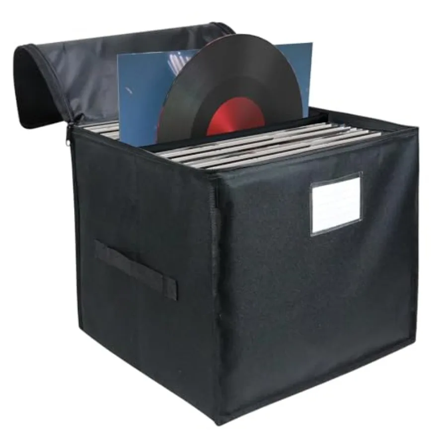 

Vinyl Record Storage Box Waterroof Organizer Storage with LidandHandles for 90 12 ih Single Records Foldable Organizer for Valu
