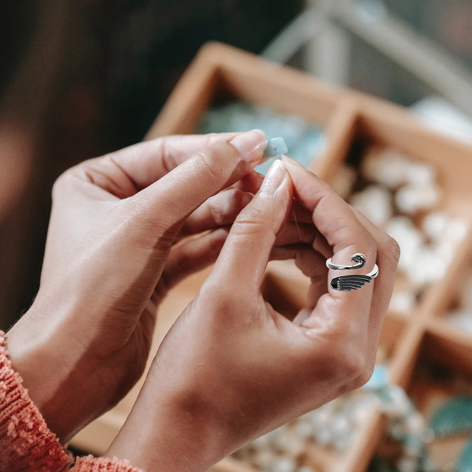 

8Pcs Adjustable Braided Rings Professional Knitting Finger Rings Decorative Crochet Accessories DIY Yarn Winder Tool