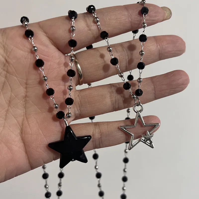 

Vintage Y2k Accessories Aesthetic Star Pendant Necklace for Women Men Cool Hip Hop Kpop Pentagram Chain Necklaces Jewelry