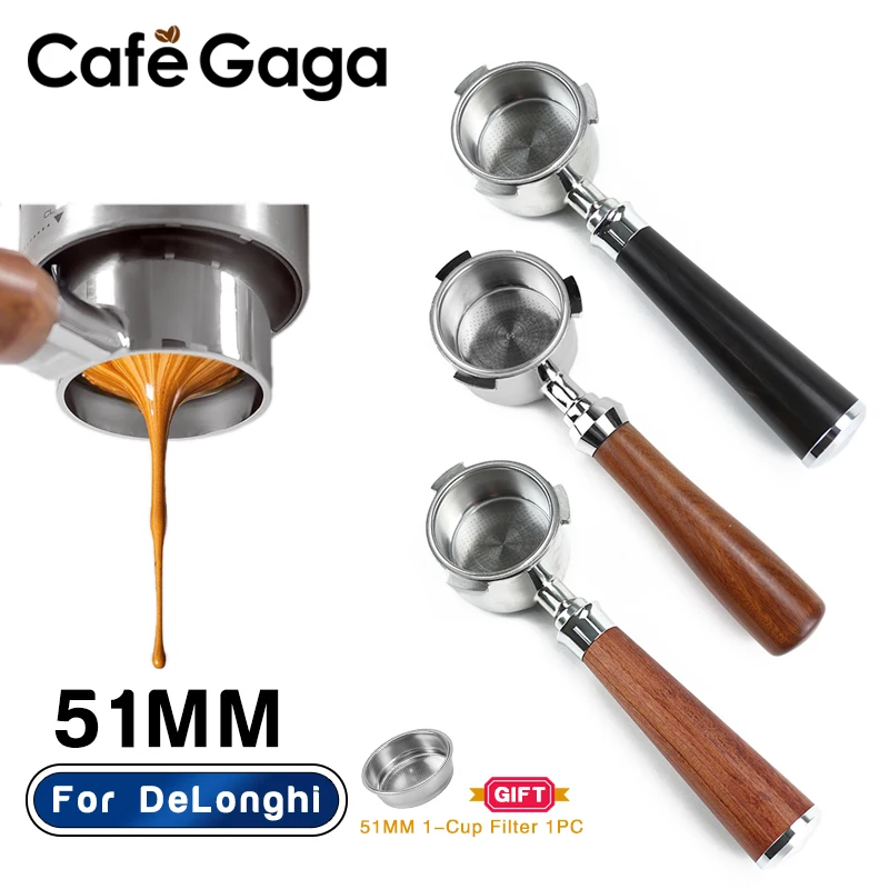 51mm Kaffee-Siebträger ohne Boden für Delonghi Dedica EC680 685 EC200 EC221 Espressomaschine Zubehör Barista-Werkzeuge