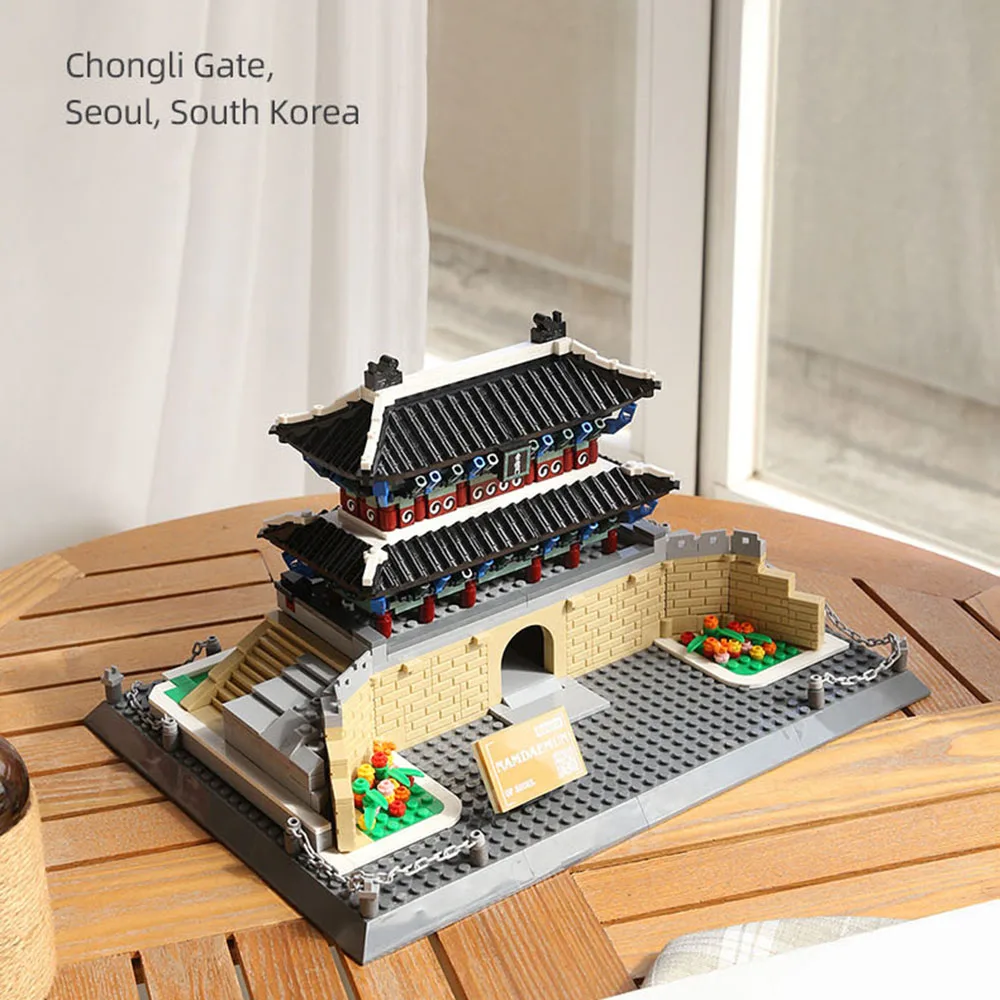 

World Famous Historical Architecture Building Block Korea Chongli Gate Construction Bricks Landscape Toys Home Decor For Gifts