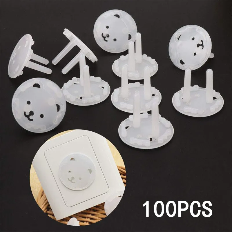 10/20/50/100PCS EU Plug Baby Safety Child Electric Socket Outlet Protection Security Two Phase Safe Lock Cover Kids Sockets