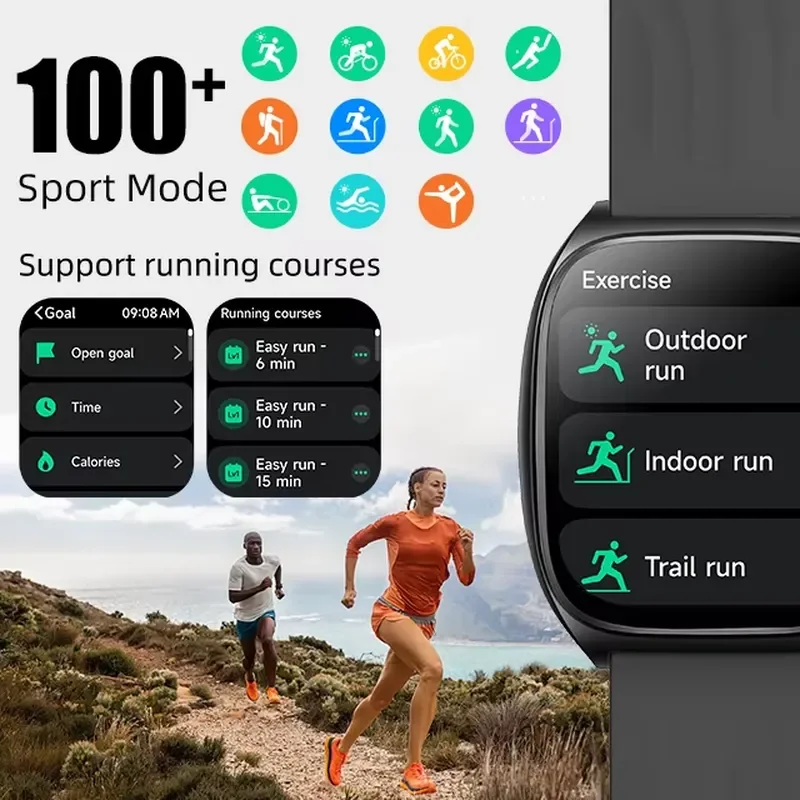 2025 Fashion Man Smart Watch Manufacturer 1.85" AMOLED Curved Factory Price BT Call IP68 Waterproof Fitness Tracker view 4